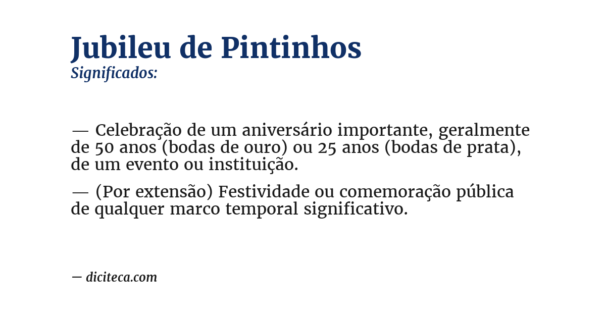 Significado de jubileu de pintinhos