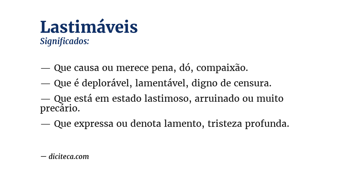 Significado de lastimáveis