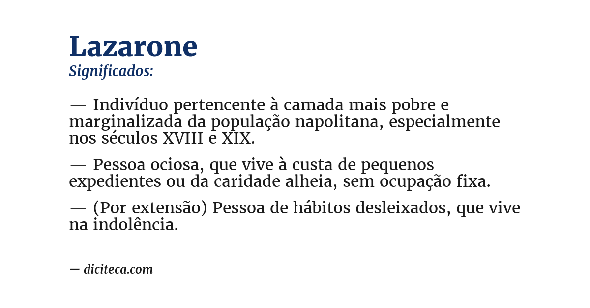 Significado de lazarone