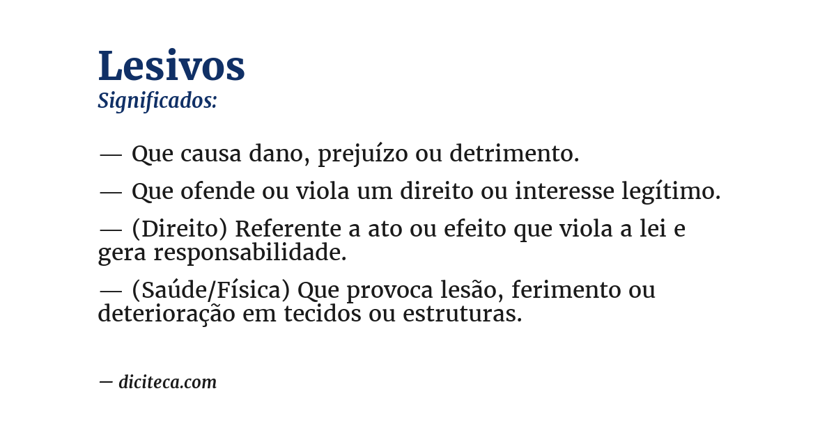 Significado de lesivos