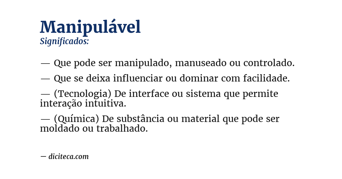 Significado de manipulável