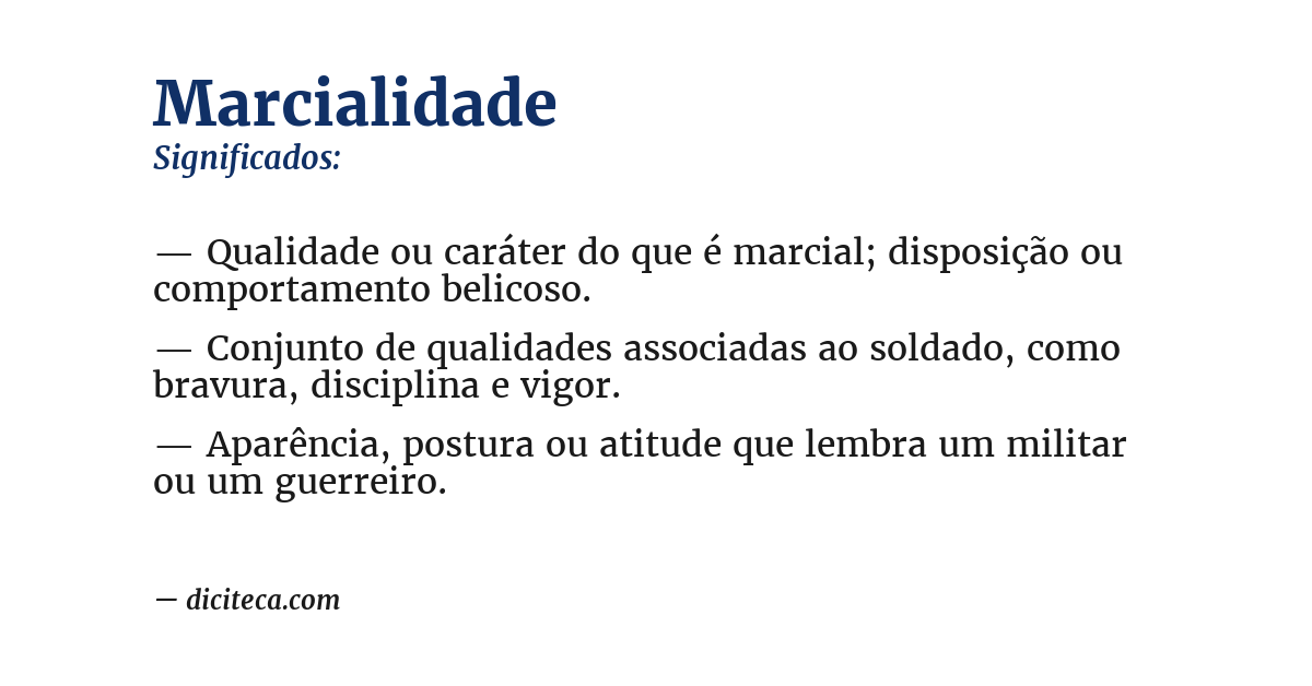 Significado de marcialidade