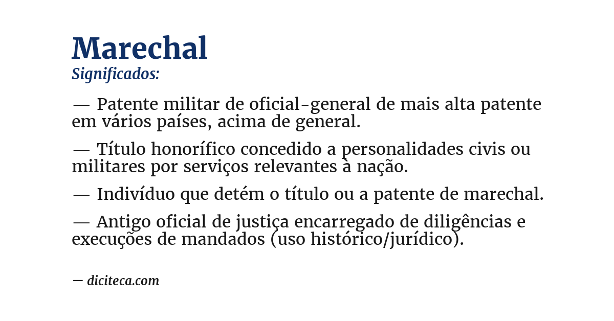 Significado de marechal
