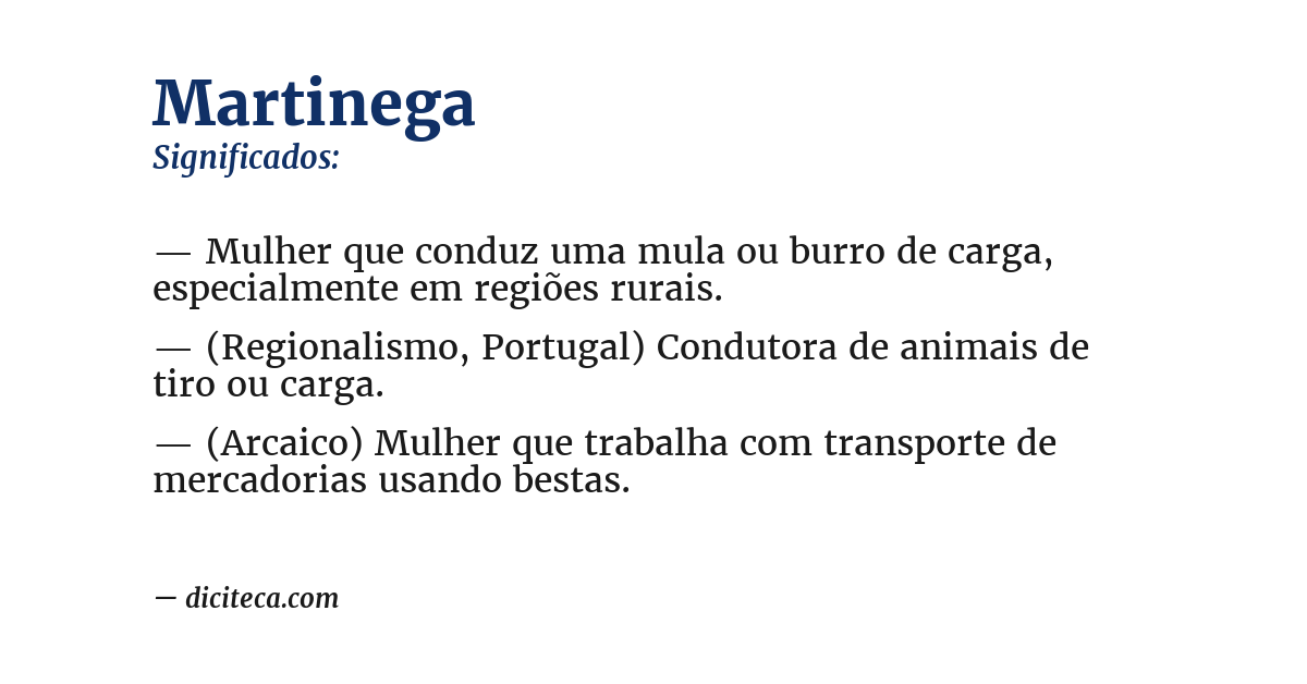 Significado de martinega