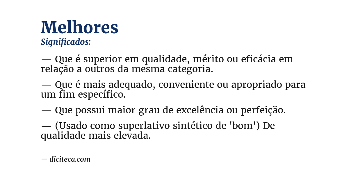Significado de melhores