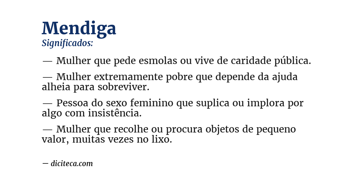 Significado de mendiga