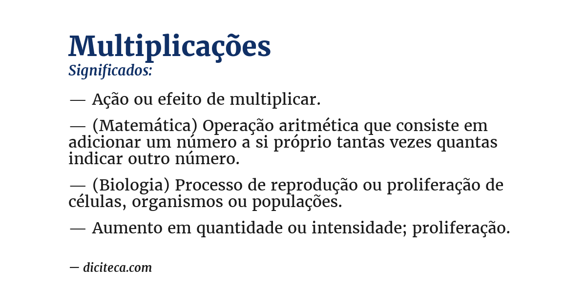 Significado de multiplicações