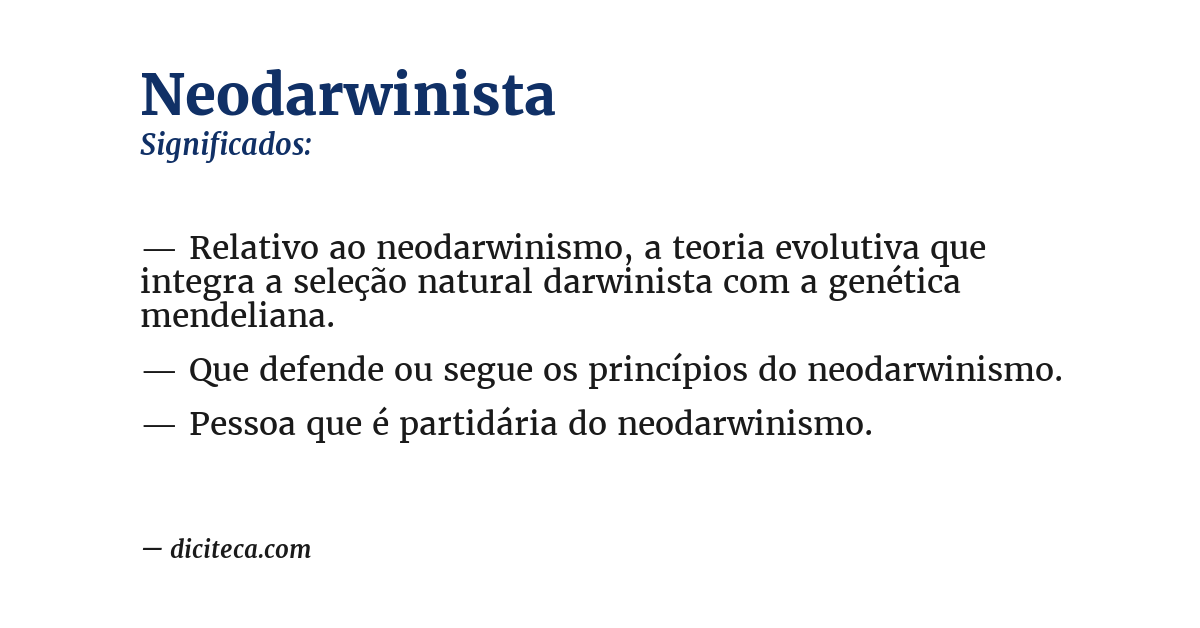 Significado de neodarwinista