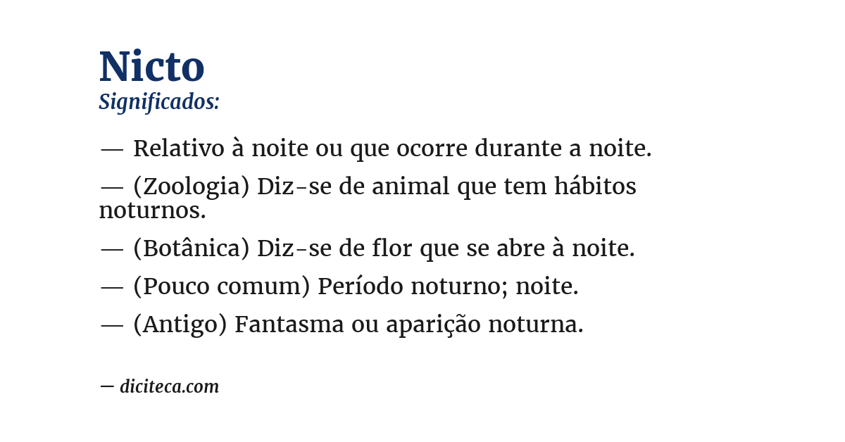 Significado de nicto