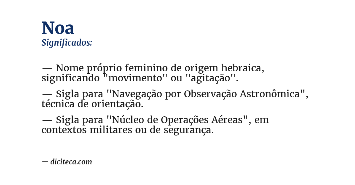 Significado de noa