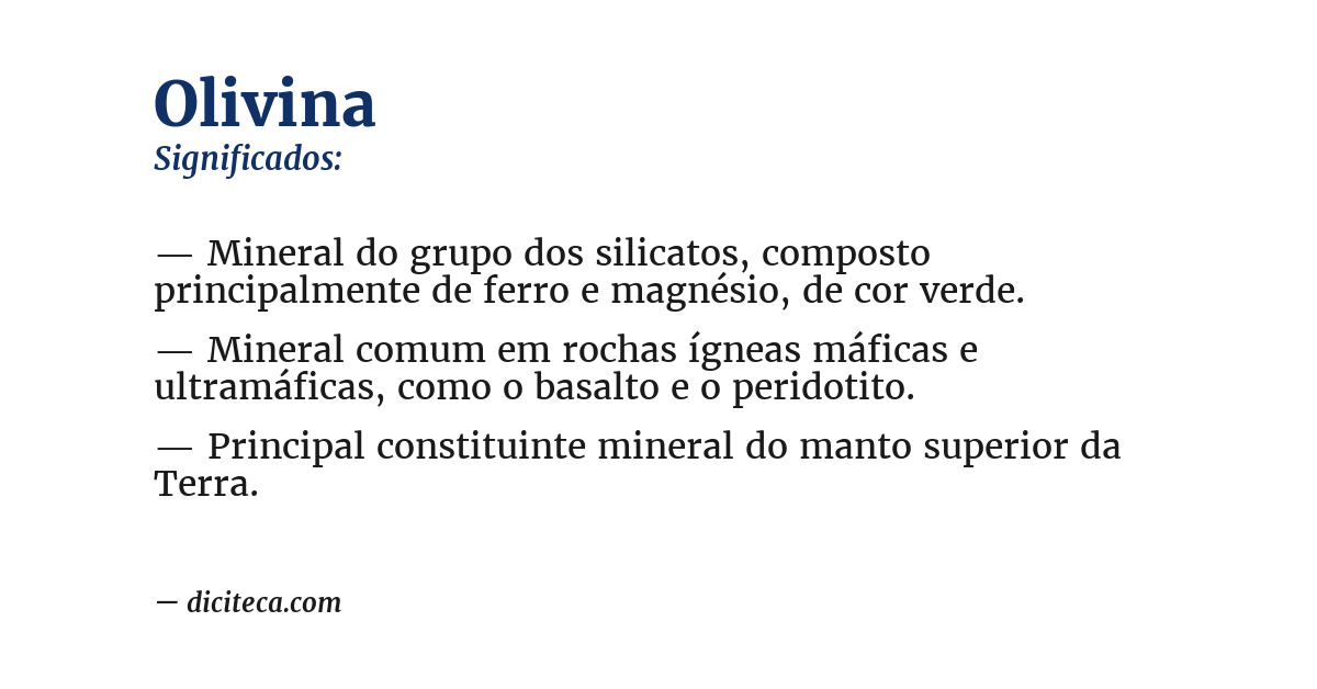 Significado de olivina