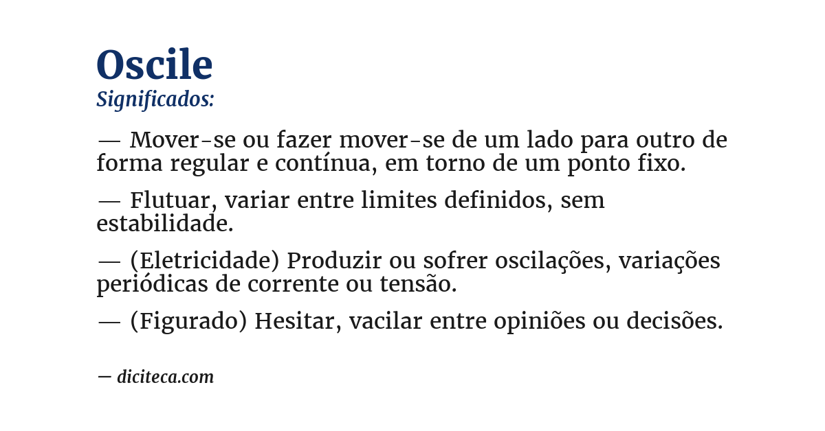 Significado de oscile