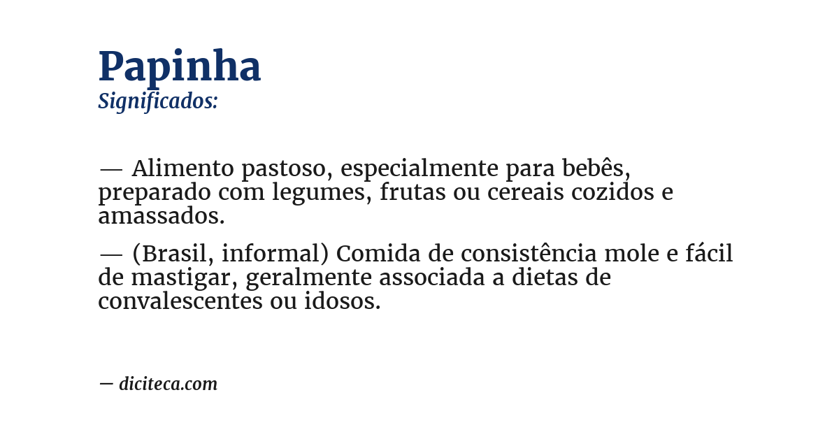 Significado de papinha