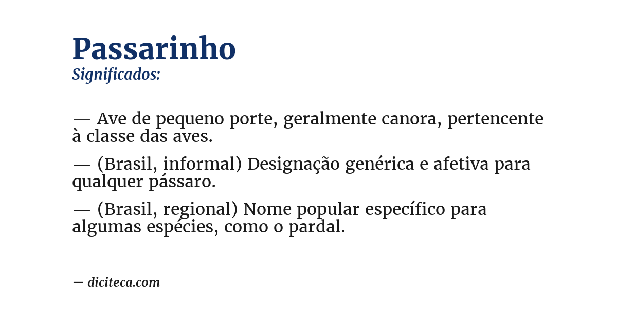 Significado de passarinho