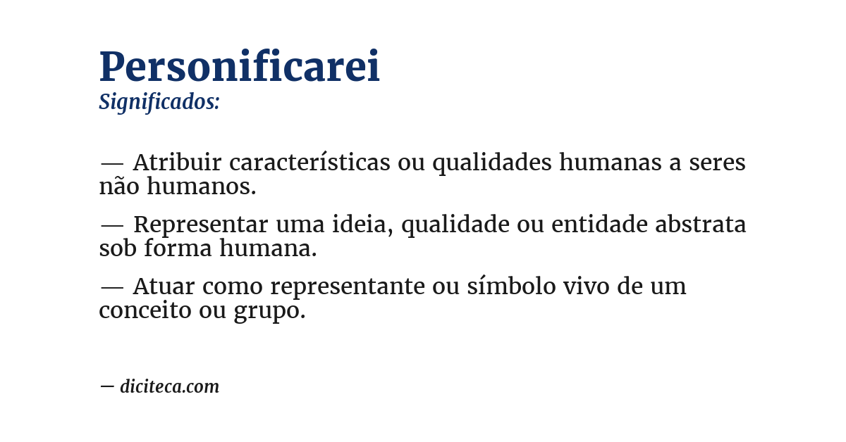 Significado de personificarei