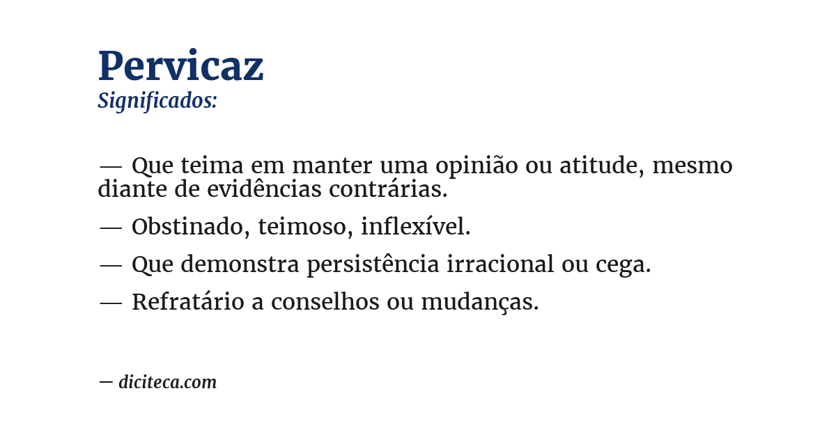 Significado de pervicaz