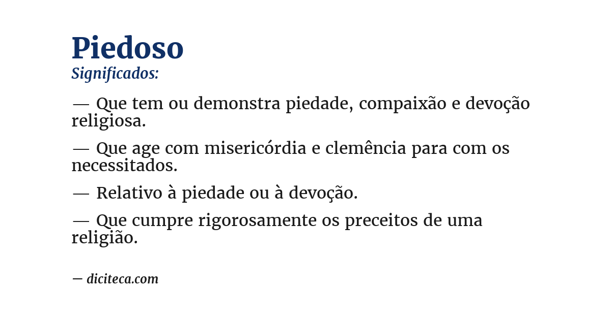 Significado de piedoso
