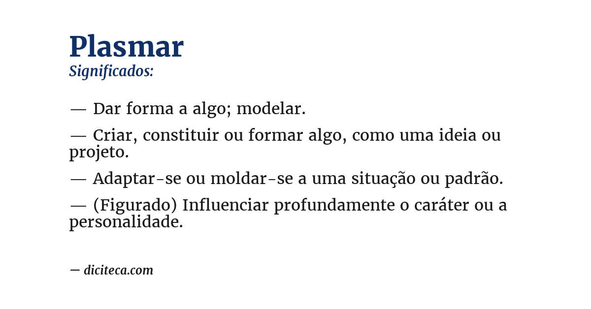 Significado de plasmar