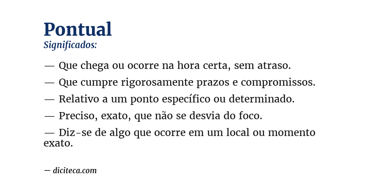 Significado de pontual