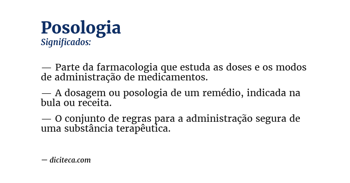 Significado de posologia