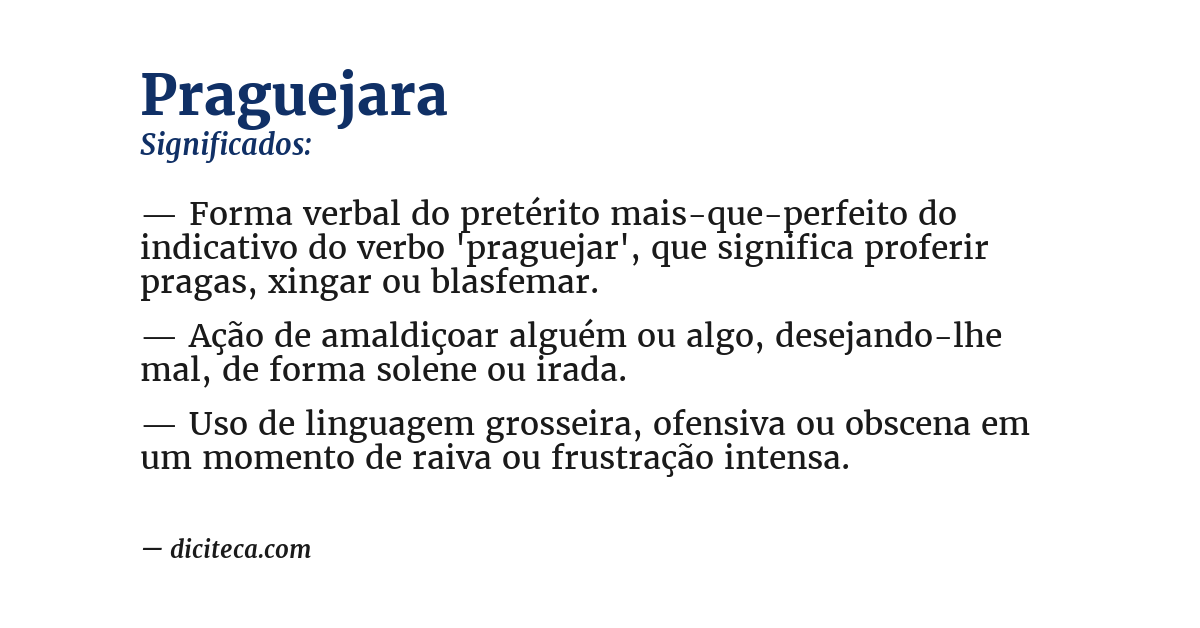Significado de praguejara
