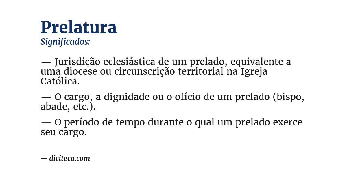 Significado de prelatura