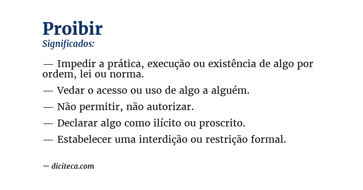 Significado de proibir