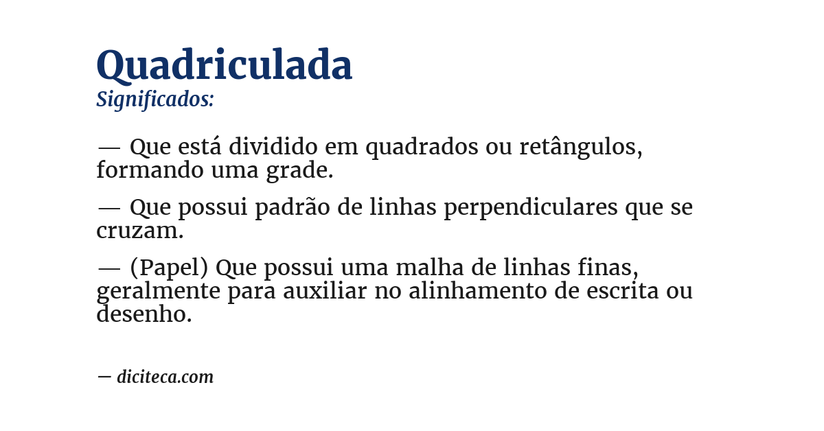 Significado de quadriculada