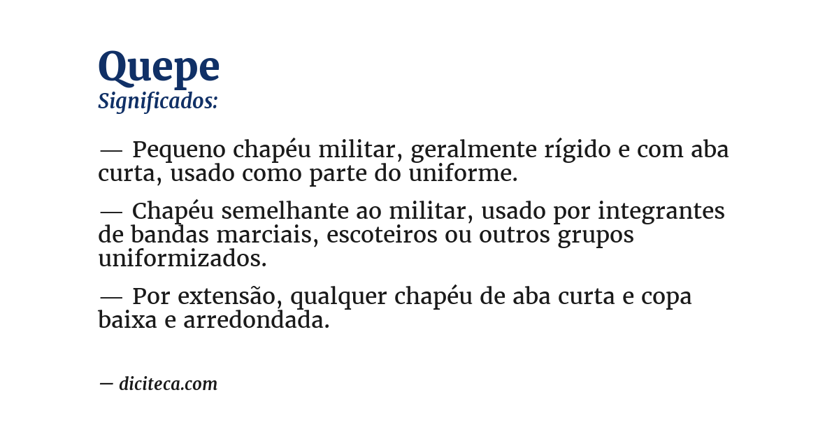 Significado de quepe
