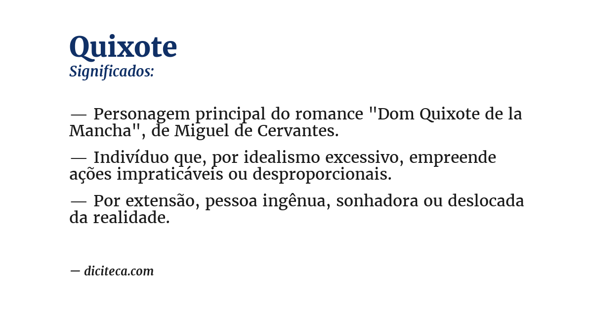 Significado de quixote