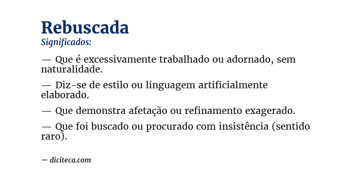 Significado de rebuscada