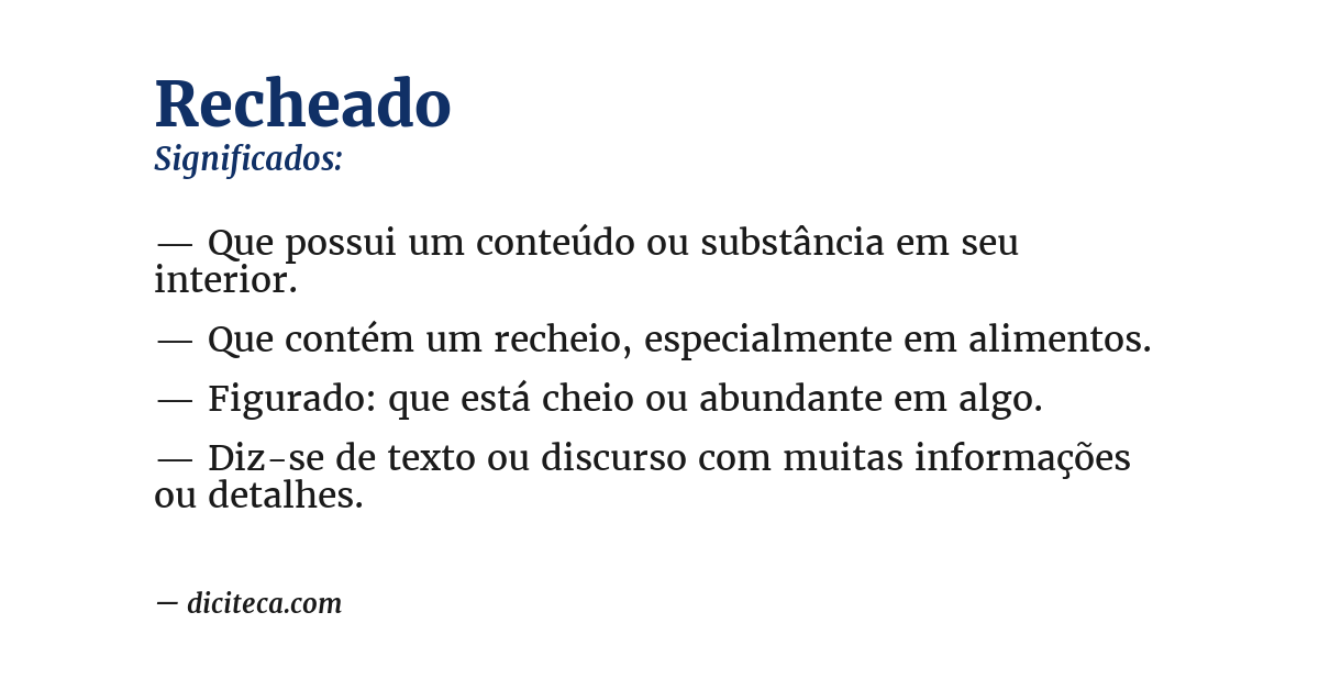 Significado de recheado