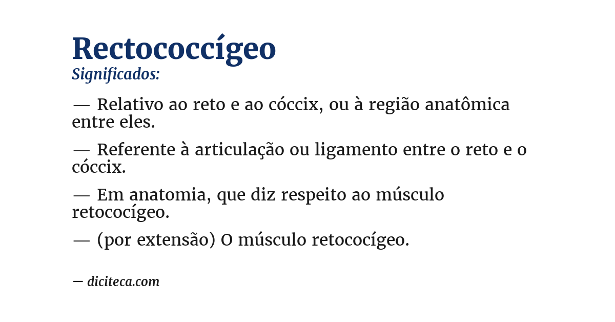 Significado de rectococcígeo