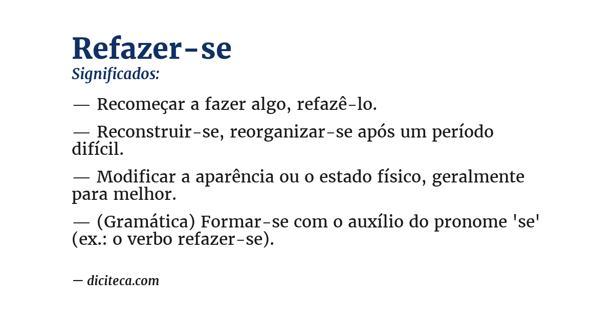 Significado de refazer-se