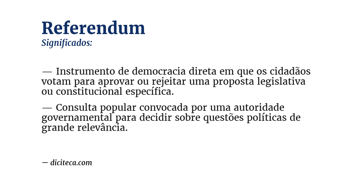 Significado de referendum
