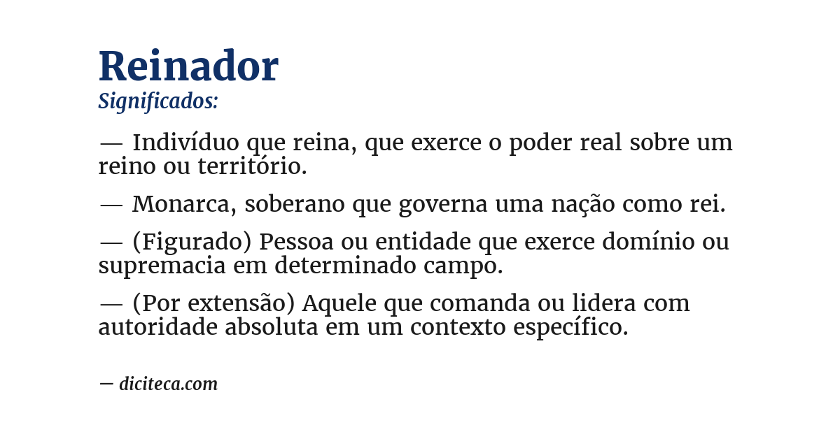 Significado de reinador