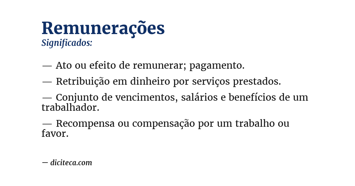 Significado de remunerações
