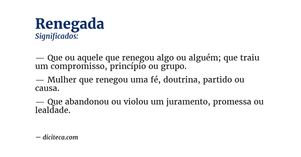 Significado de renegada