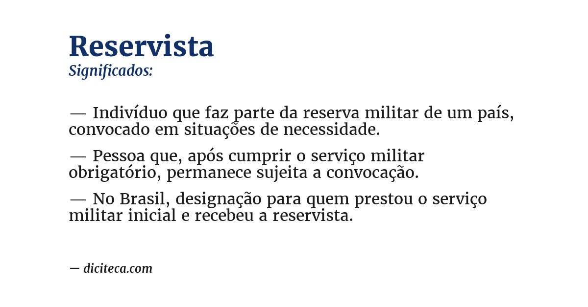 Significado de reservista
