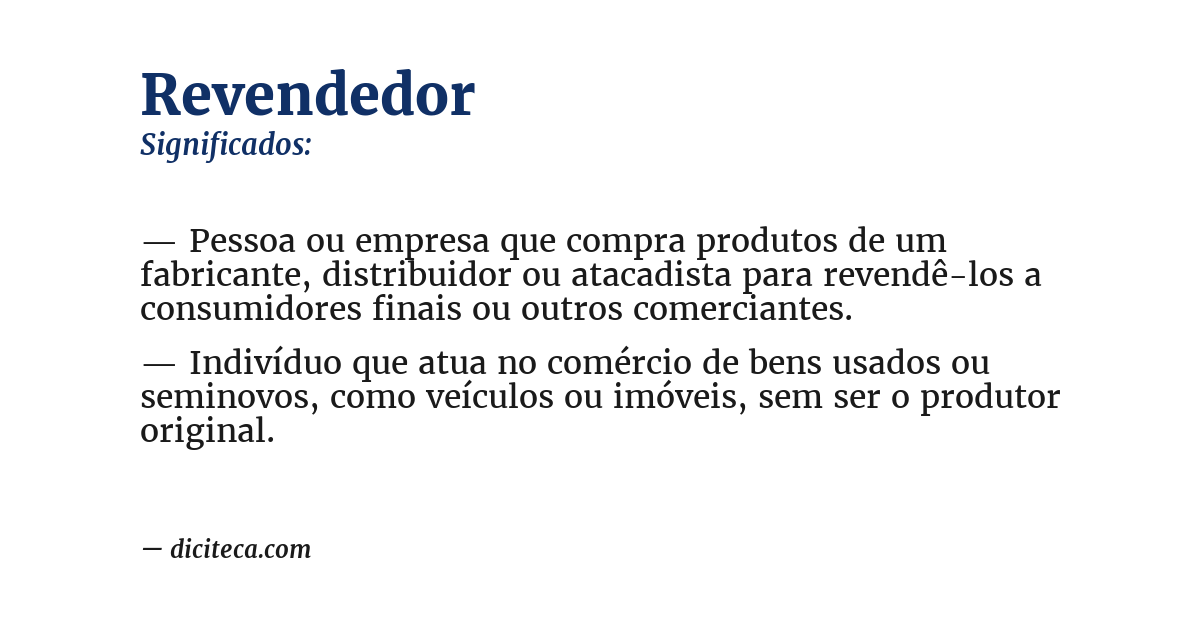 Significado de revendedor