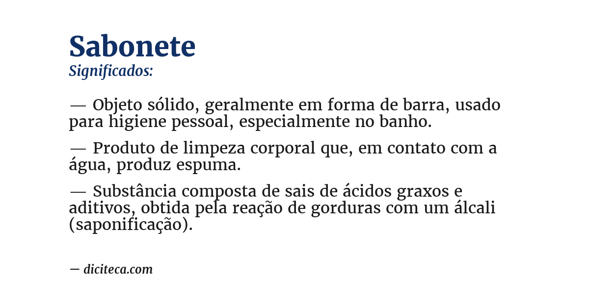 Significado de sabonete
