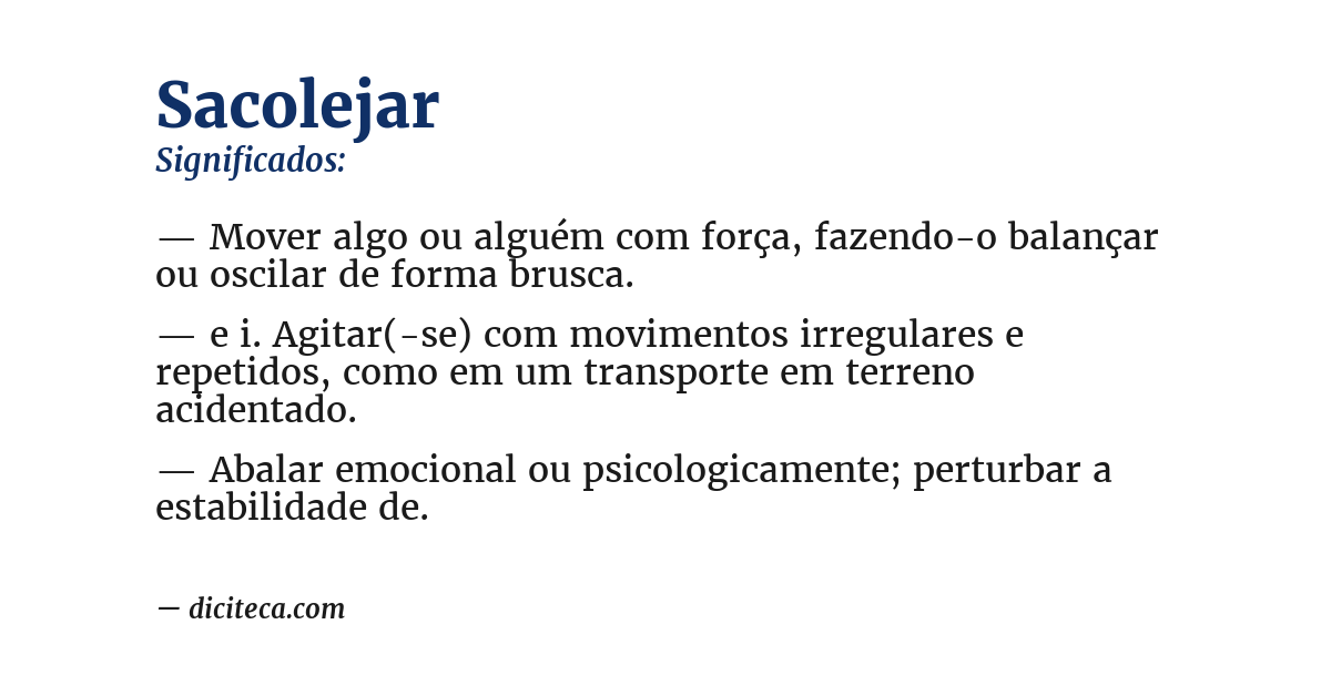 Significado de sacolejar