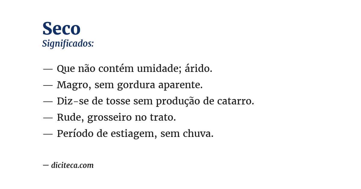 Significado de seco