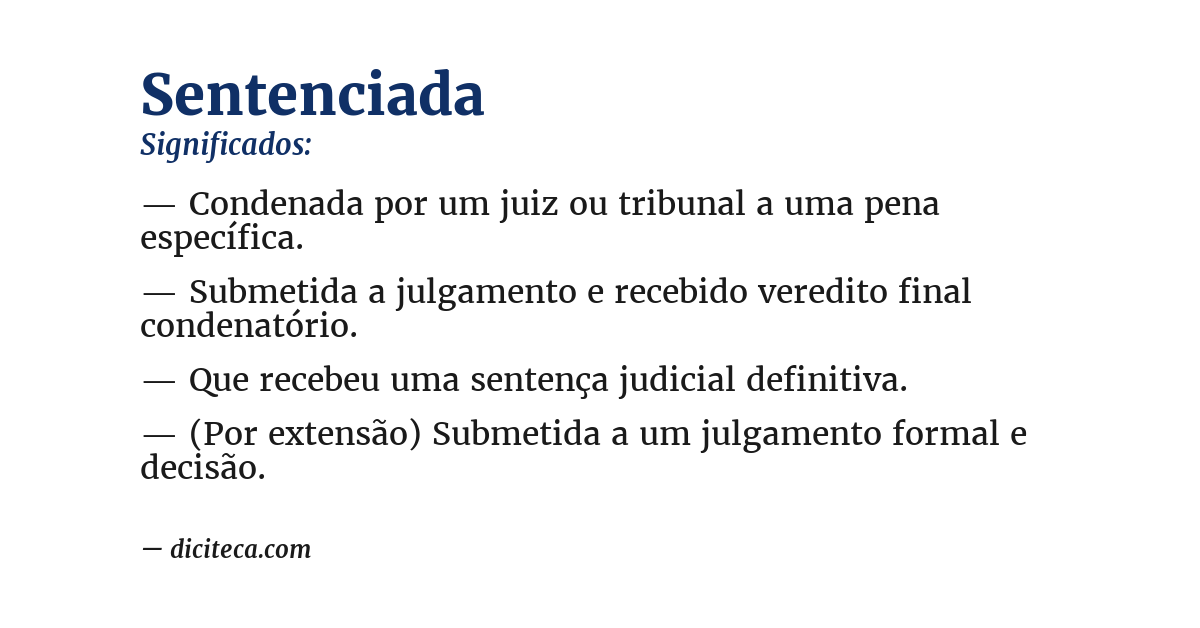 Significado de sentenciada