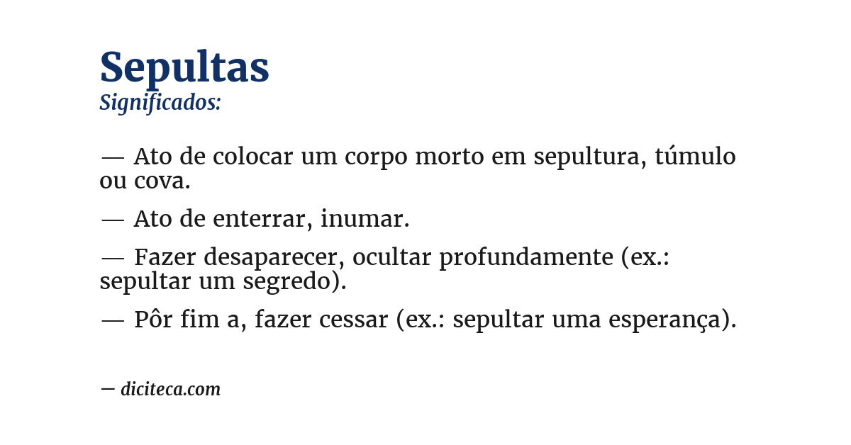 Significado de sepultas