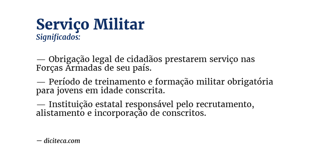 Significado de serviço militar