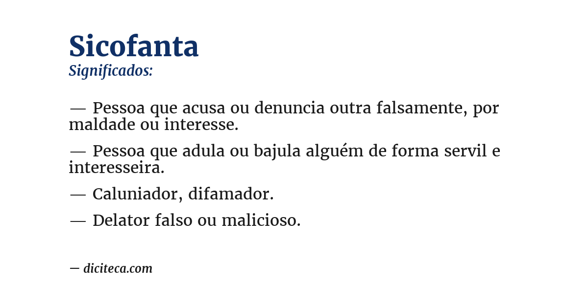 Significado de sicofanta