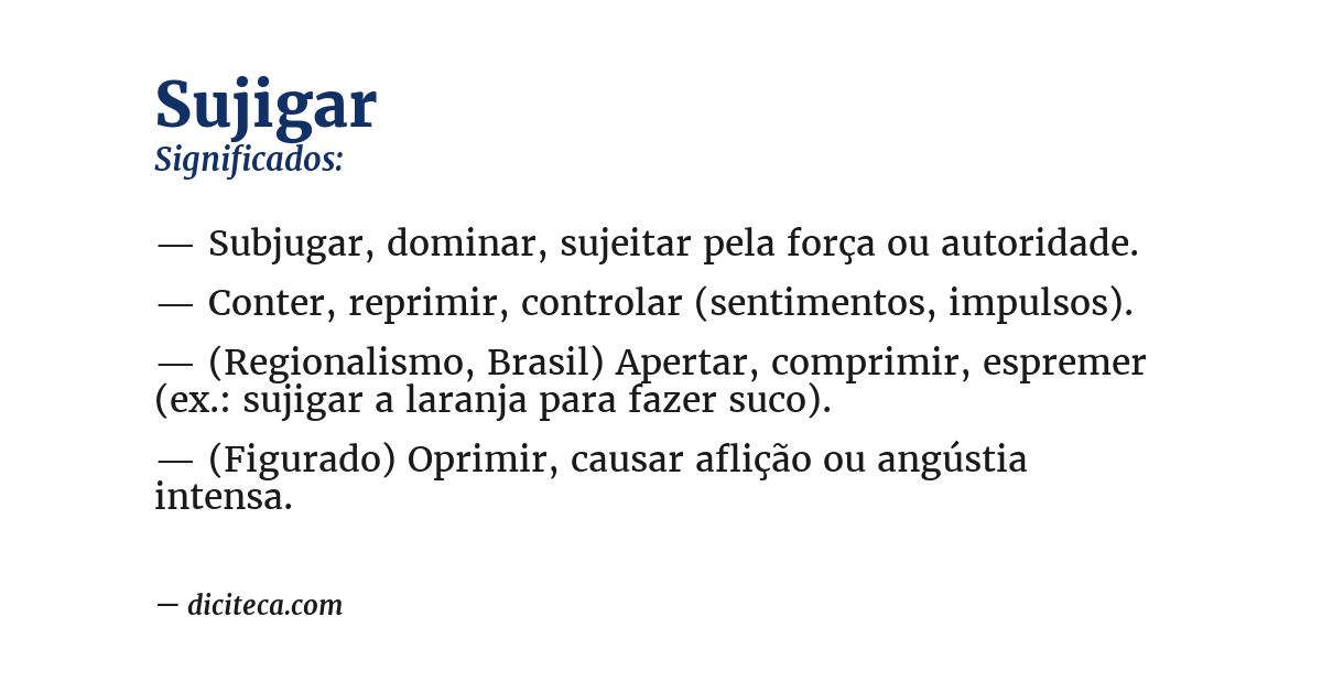 Significado de sujigar