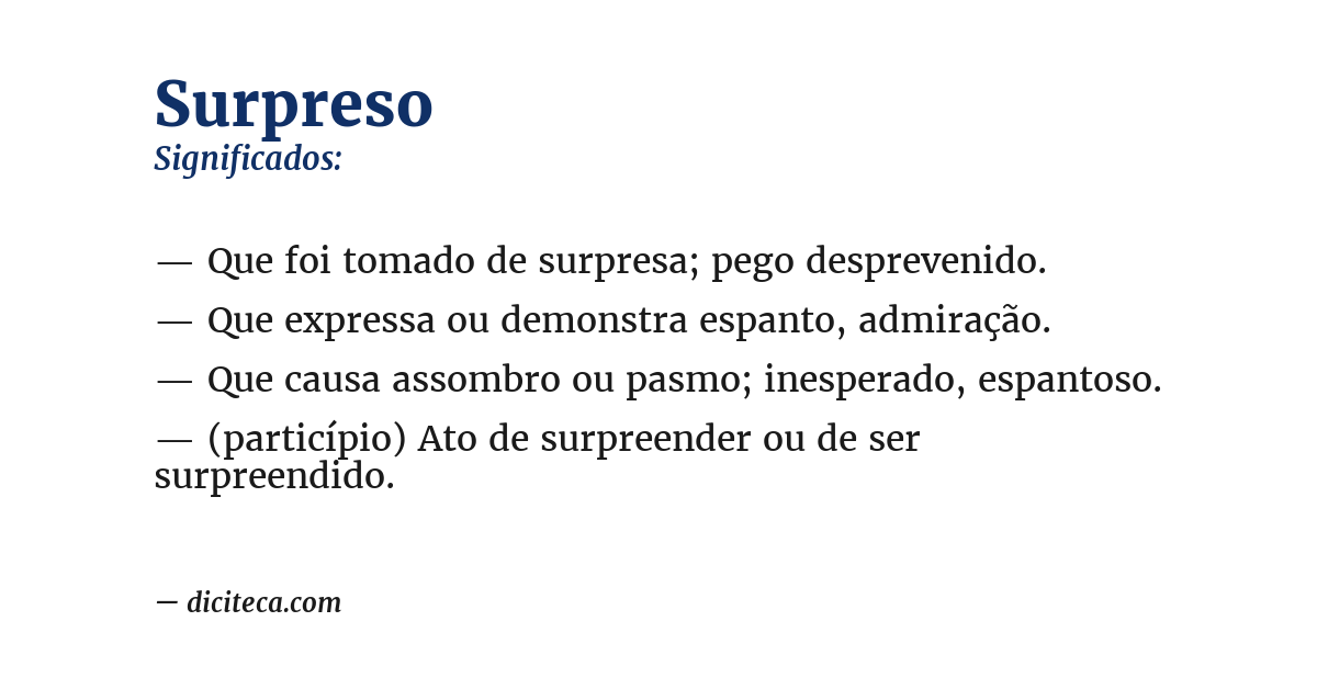 Significado de surpreso