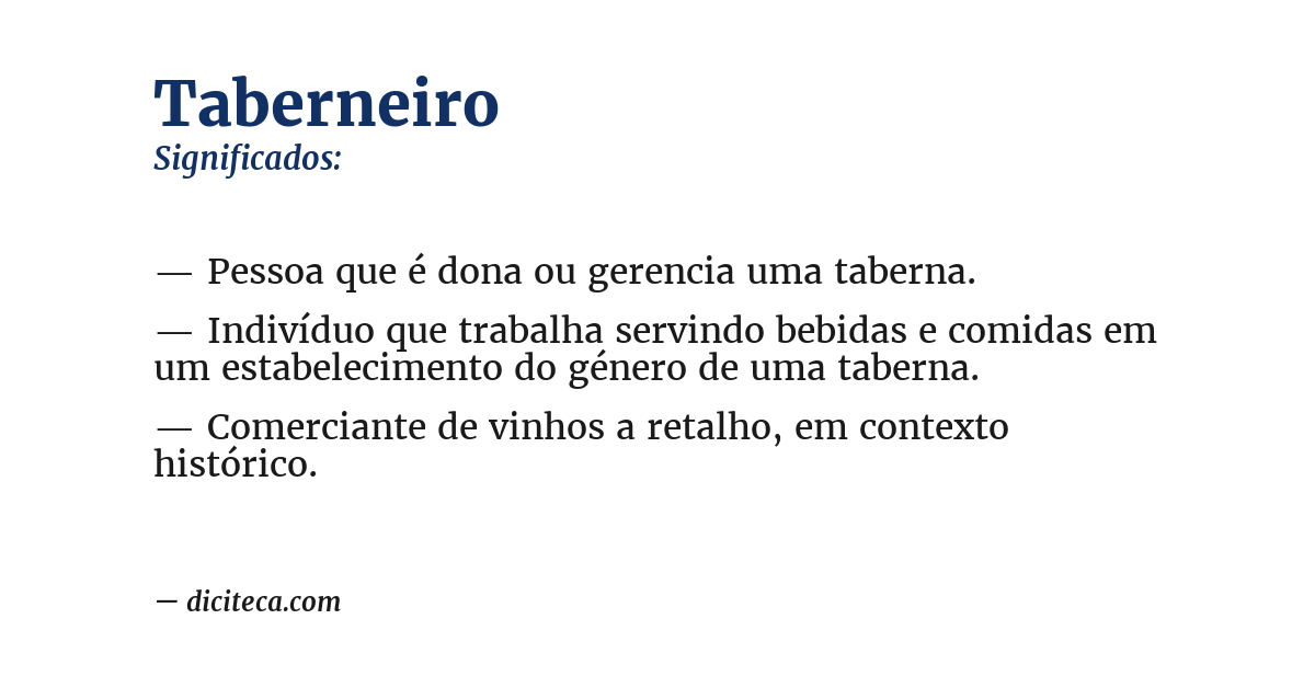 Significado de taberneiro